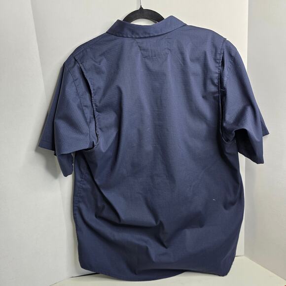 Carhartt, Mens Blue Button Up work shirt with Vented Sleeves, Lg - Picture 5 of 9